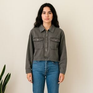 Denim Bomer Style Jacket